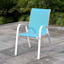 Stackable Sling Patio Chair, Aquarelle & White