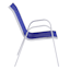 Stackable Sling Patio Chair, Cobalt Blue & White