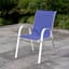 Stackable Sling Patio Chair, Cobalt Blue & White
