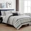 5-Piece Tucson Grey & White Jacquard Striped Comforter Set, Queen