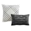 5-Piece Tucson Grey & White Jacquard Striped Comforter Set, Queen