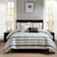 5-Piece Tucson Grey & White Jacquard Striped Comforter Set, Queen