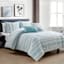 5-Piece Tucson Blue & White Jacquard Striped Comforter Set, King
