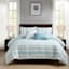 5-Piece Tucson Blue & White Jacquard Striped Comforter Set, King