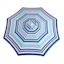 Ty Pennington Blue Striped Crank & Tilt Round Outdoor Patio Umbrella, 9'