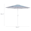 Ty Pennington Blue Striped Crank & Tilt Round Outdoor Patio Umbrella, 9'