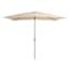 Pebble Beige Crank Canvas Outdoor Patio Umbrella, 6.5x10ft