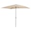 Pebble Beige Crank Canvas Outdoor Patio Umbrella, 6.5x10ft