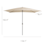 Pebble Beige Crank Canvas Outdoor Patio Umbrella, 6.5x10ft