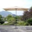 Pebble Beige Crank Canvas Outdoor Patio Umbrella, 6.5x10ft