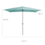 Canal Blue Rectangle Crank Outdoor Patio Umbrella, 10'
