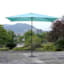 Canal Blue Rectangle Crank Outdoor Patio Umbrella, 10'