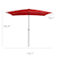 Cherry Red Outdoor Crank Umbrella, 10'