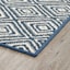 Tristen Navy Blue & Cream Diamond Design Washable Runner, 2x5