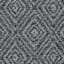 Tristen Charcoal Diamond Design Washable Runner, 2x5