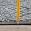Tristen Charcoal Diamond Design Washable Runner, 2x5