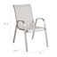 Stackable Sling Patio Chair, Beige & Champagne