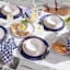 Bistro Blue Rim Melamine Dinner Plate