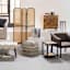 Found & Fable Triangle Rustic Black Wood Side Table