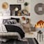Found & Fable Triangle Rustic Black Wood Side Table