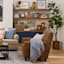 Honeybloom Dylan Faux Leather Accent Chair, Brown