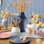 Honeybloom White & Blue Design Ceramic Vase, 4"