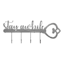 Stay Awhile Wall Sign with Hooks, 8X20