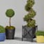Black Metal Rectangle Stand Planter, Medium