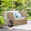 Found & Fable Black Faux Wicker Barrel Outdoor Lantern with LED Bulb, Medium