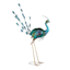 Peacock with Acrylic Jeweled Tail Outdoor Garden Statue, 38.5"