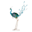 Peacock with Acrylic Jeweled Tail Outdoor Garden Statue, 38.5"