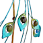 Green & Blue Metal Peacock Outdoor Garden Statue, 35.5"