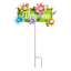 Green Welcome Yard Stake with Flowers, 26.3"