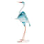Blue & White Metal Crane Outdoor Garden Statue, 27"