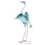 Blue & White Metal Crane Outdoor Garden Statue, 27"