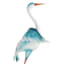 Blue & White Metal Crane Outdoor Garden Statue, 27"