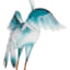 Blue & White Metal Crane Outdoor Garden Statue, 27"