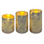 Providence 3-Pack Silver Mercury Glass LED Pillar Candles