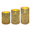 Providence 3-Pack Gold Mercury Glass LED Pillar Candles