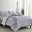Laila Ali 5-Piece Grey Embossed Comforter Set, King