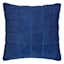 Honeybloom Blue Faux Fur Check Throw Pillow, 18"