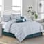7-Piece Lia Grey & White Comforter Set, Queen