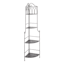 Metal Corner Rack with Brown Decorative Arch & Folding Wooden Shelves, 63"