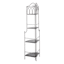 Metal Corner Rack with Brown Decorative Arch & Folding Wooden Shelves, 63"