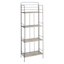 4-Tier Black Metal Baker Rack with Folding Wooden Top Shelves