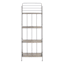 4-Tier Black Metal Baker Rack with Folding Wooden Top Shelves