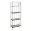 4-Tier Black Metal Baker Rack with Folding Wooden Top Shelves