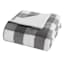 Grey Buffalo Plaid Sherpa Comforter, King