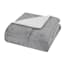 Solid Grey Sherpa Comforter, Full/Queen