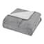 Solid Grey Sherpa Comforter, King